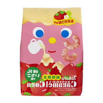 包装设计公司推荐焦糖玉米炼乳草莓味东鸽点心包装设计(图1)